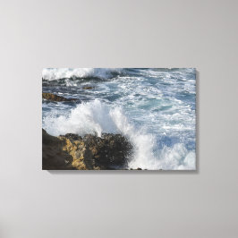 Impressão Em Tela Mar tempestuoso, ondas caindo em rochas