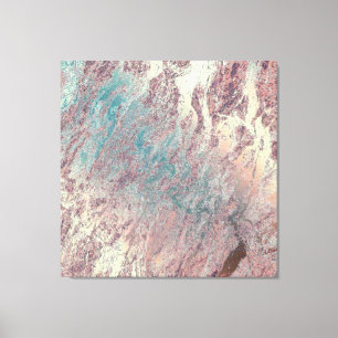 Impressão Em Tela Marble Stone Abstrato Teal Aqua Rosa Dourado Sonho