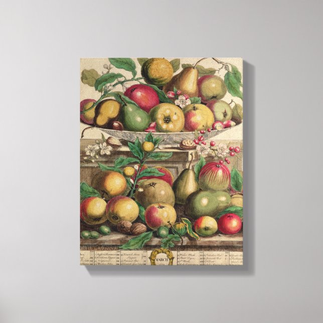 Impressão Em Tela Março, de doze meses de Fruta (Frente)
