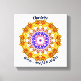 Impressão Em Tela Março Nascimento Flor Personalizado Mandala Zen Ar