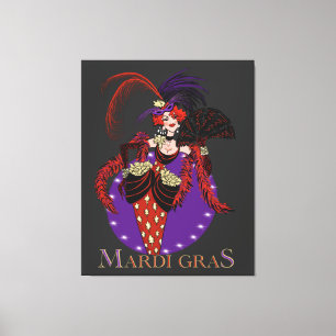 Impressão Em Tela Mardi Gras 2021, estilo vintage, senhora Nova Orle
