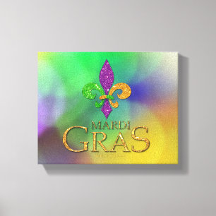 Impressão Em Tela Mardi Gras roxa de ouro verde-pulante-d