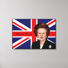 Impressão Em Tela Margaret Thatcher - Bandeira Britânica