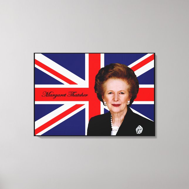 Impressão Em Tela Margaret Thatcher - Bandeira Britânica (Frente)