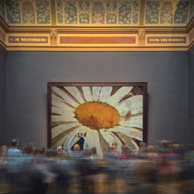 Impressão Em Tela Marguerite Daisy com Insetos Alados Arte Floral (Criador carregado)