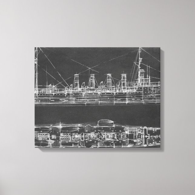 Impressão Em Tela Marinho Cruiser Blueprint (Frente)