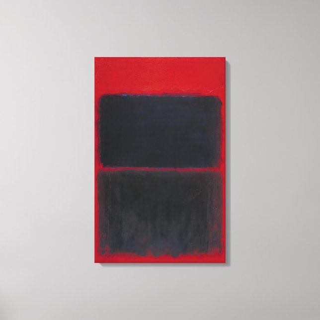 Impressão Em Tela Mark Rothko - Vermelho claro sobre preto - 1957 (Frente)