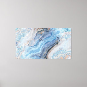 Impressão Em Tela Mármore Azul com Dourado Decor Bonito