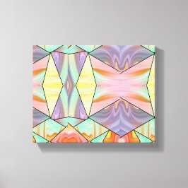 Impressão Em Tela Mármore Líquido Abstrato Geométrico Pastel