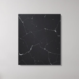 Impressão Em Tela Mármore Preto Moderno com Arte Abstrata de Veias B