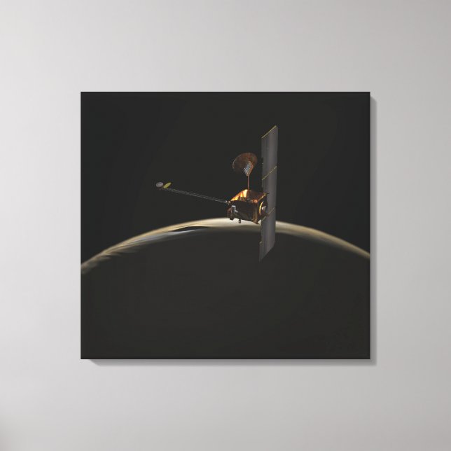 Impressão Em Tela Mars Odyssey naves sobre o nascer do sol marciano (Frente)