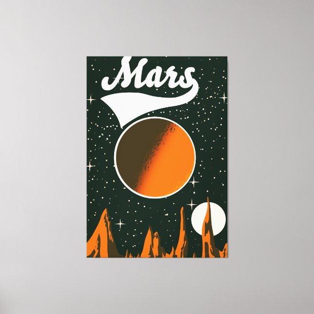 Impressão Em Tela Mars vintage arte espacial (Frente)