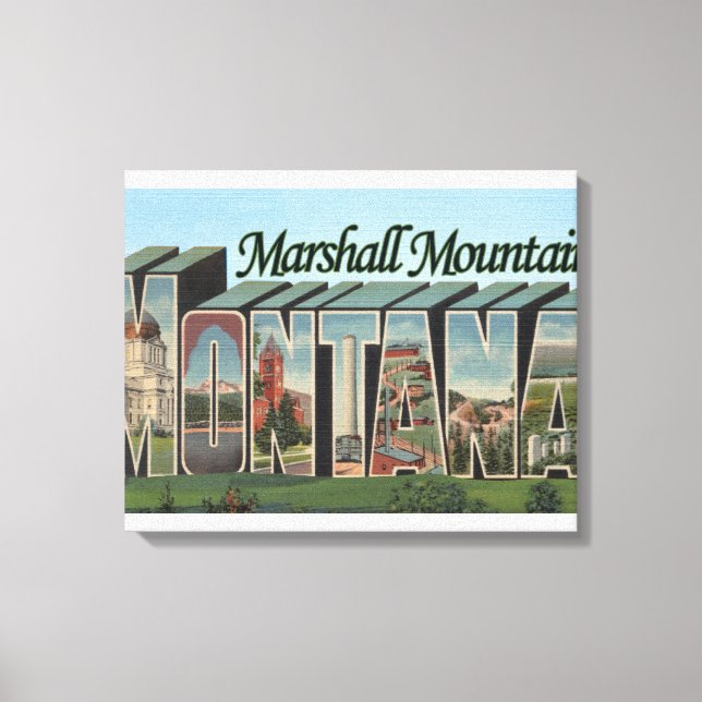 Impressão Em Tela Marshall Mountain, Montana (Frente)