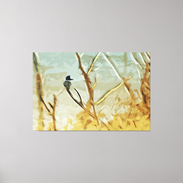 Impressão Em Tela Martinho pescatore cercado no abstrato da borda (Frente)