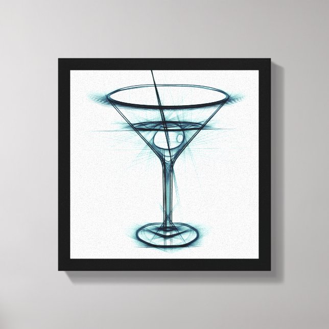 Impressão Em Tela Martini Glass Sketch (Frente)