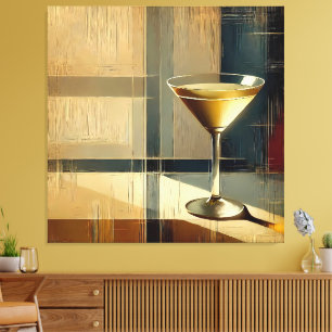 Impressão Em Tela Martini Moderno de Meados do Século em um Raio de