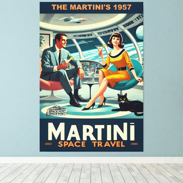 Impressão Em Tela Martini Space Travel Posters The Martini's 1957 (Insitu(piso de madeira))