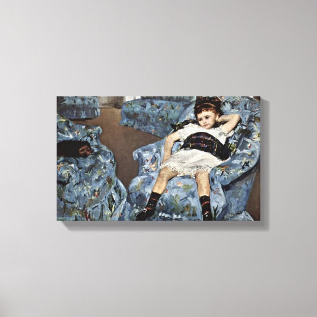 Impressão Em Tela Mary Cassatt - Menina em poltrona azul (Frente)