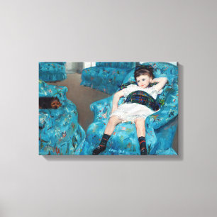 Impressão Em Tela Mary Cassatt - Menina em uma Poltrona Azul
