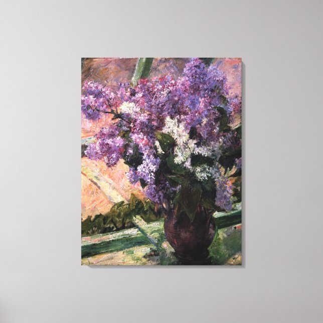 Impressão Em Tela Mary Stevenson Cassatt - Lilases em uma janela 188 (Frente)