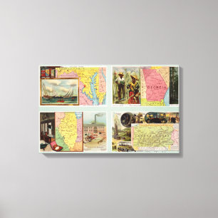 Impressão Em Tela Maryland, Geórgia, Illinois, Pensilvânia