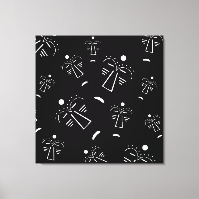 Impressão Em Tela Máscara negra tribal abstrato (Frente)