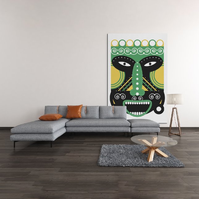 Impressão Em Tela Máscara Ritual Verde (Criador carregado)