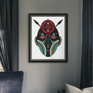 Impressão Em Tela Máscara Tribal Maasai