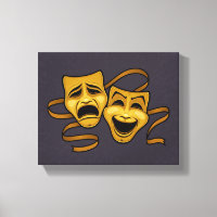 Máscaras Douradas De Comédia E Teatro De Tragédia