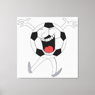 Impressão Em Tela Mascote Bola de Futebol Risonha