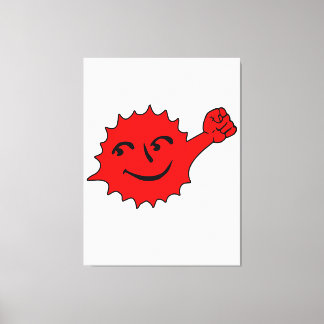 Impressão Em Tela Mascote do Sol Vermelho Alegre