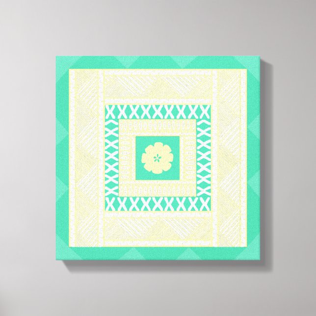 Impressão Em Tela Masi Fijian tradicional em tons de verão (Frente)