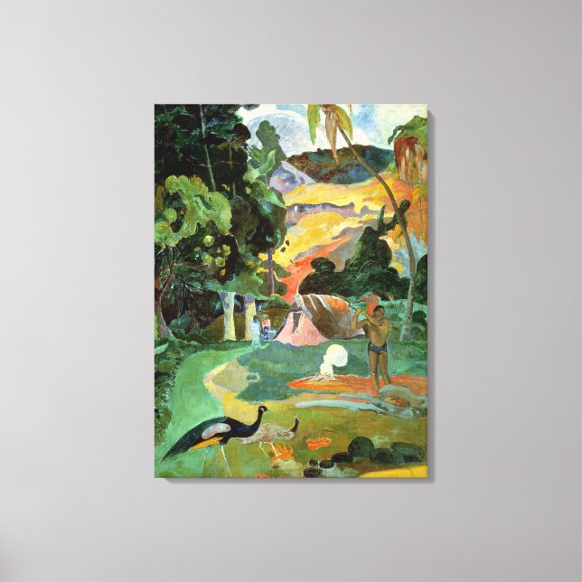 Impressão Em Tela Matamoe ou, Landscape with Peacocks, 1892 (Frente)