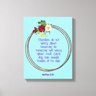 Impressão Em Tela Mathew 6: 24 | Cotações de bíblias Motivacionais V