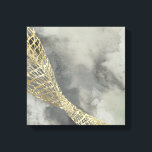 Impressão Em Tela Matriz de Nuvem<br><div class="desc">Cloud Matrix II de Jennifer Goldberger. Apresenta uma forma dourada,  semelhante a malha,  contra uma cinza em nuvem contrastante.</div>