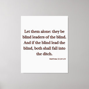 Impressão Em Tela Matthew 15:14 Bíblia Verse KJV Wall Art