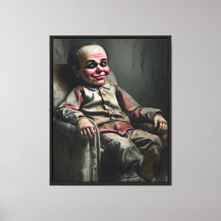 Impressão Em Tela Mau Ventriloquista Dummy - Pintura a óleo escuro
