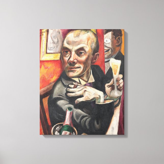 Impressão Em Tela Max Beckmann - Self-Portrait with Champagne (Frente)