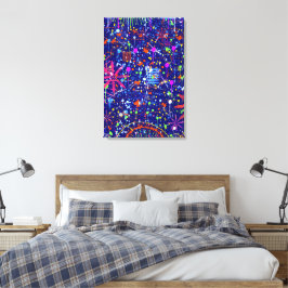 Impressão Em Tela Maximalismo Abstrato: Roda-gigante à Noite