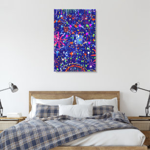 Impressão Em Tela Maximalismo Abstrato: Roda-gigante à Noite