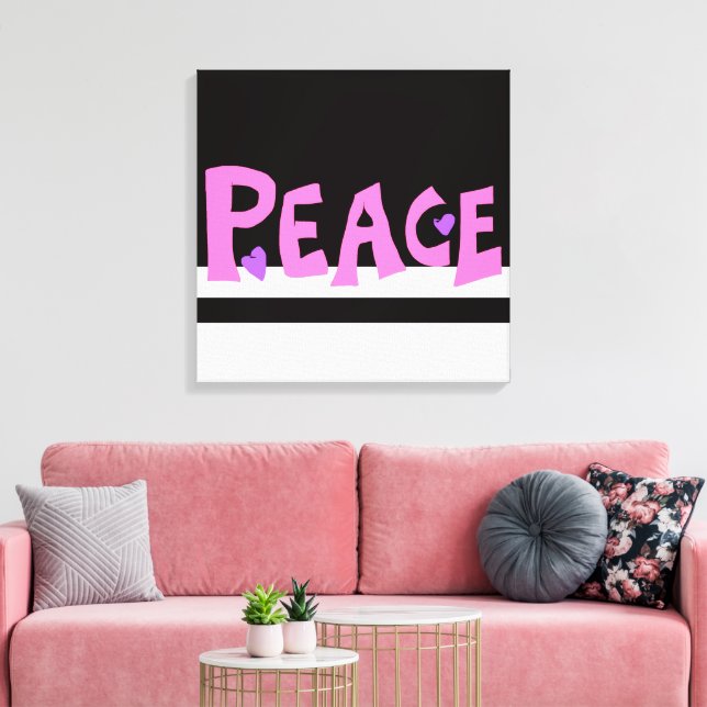 Impressão Em Tela MAZIPOODLES Peace Pink (Insitu(Sala de estar))