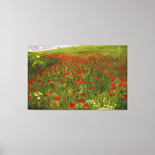 Impressão Em Tela Meadow with Poppies (1896) Merse Pál Szinyei (Frente)
