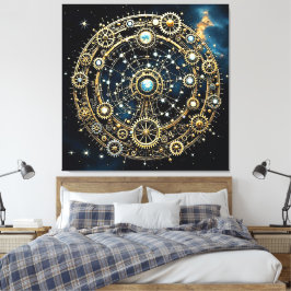 Impressão Em Tela Mecanismo Celestial Arte Cósmica