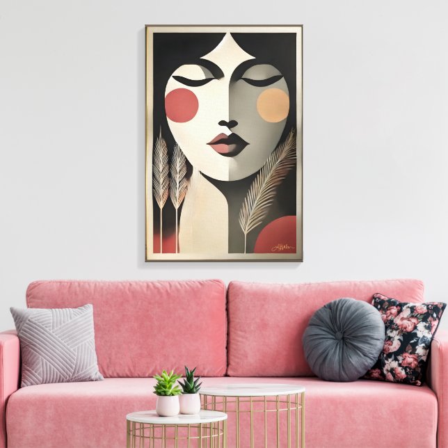 Impressão Em Tela Meditação de Arte Moderna do meio século (Insitu(Sala de estar))