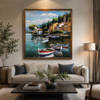 Impressão Em Tela Mediterranean Harbor Serenity