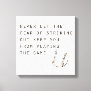 Impressão Em Tela medo de jogar beisebol moderno inspirador