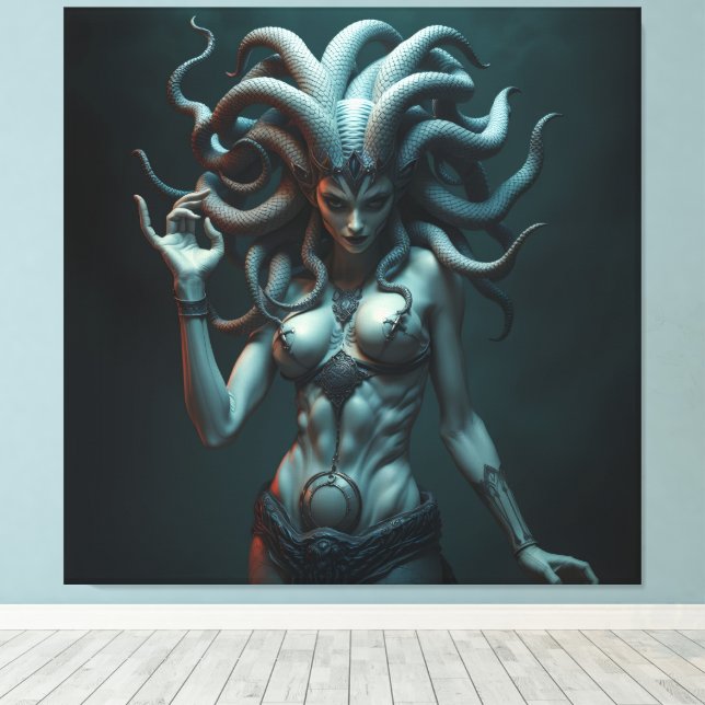 Impressão Em Tela „Medusa – Blick der Macht“ (Insitu(piso de madeira))