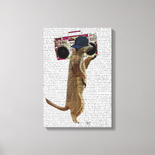 Impressão Em Tela Meerkat com o Boom Box Ghetto Blaster