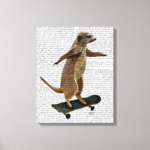 Impressão Em Tela Meerkat no skate