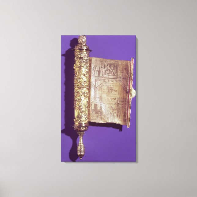 Impressão Em Tela Megillah num caso prateado, Viena, c.1715 (Frente)